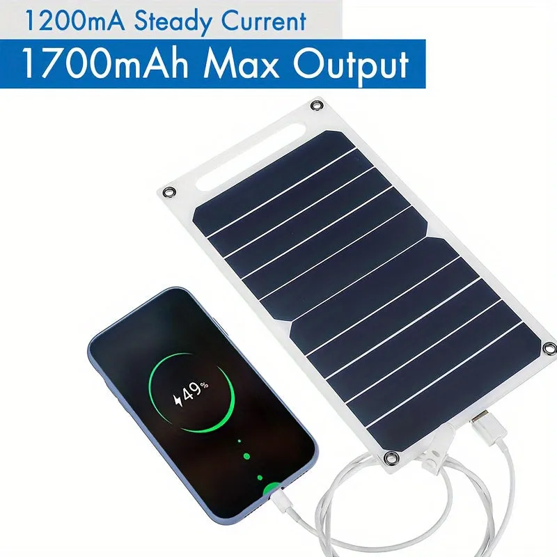 1pc Portable Solar USB Charger 6W, 5V for Outdoor and Camping - TJRAT20