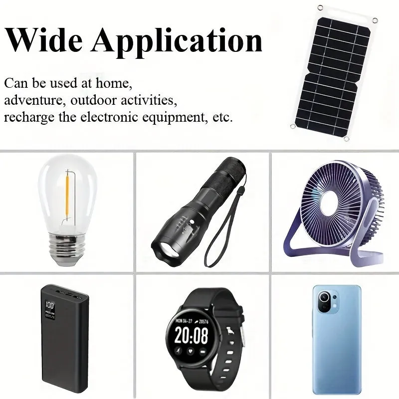 1pc Portable Solar USB Charger 6W, 5V for Outdoor and Camping - TJRAT20