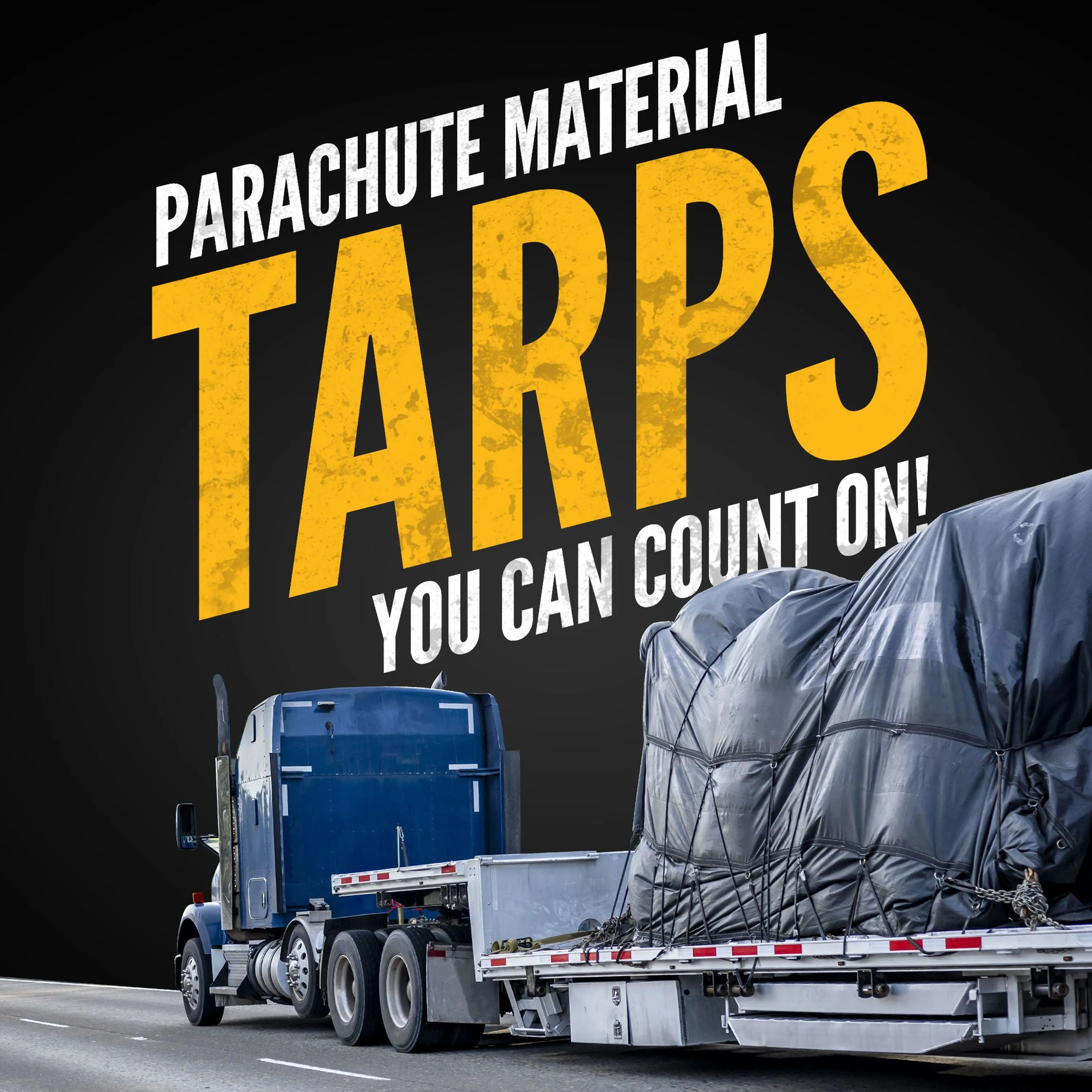 25' x 27' (8' Drop & Flap) Ultra Lightweight Parachute Lumber Tarp | 18 oz/6oz Combo Tarp