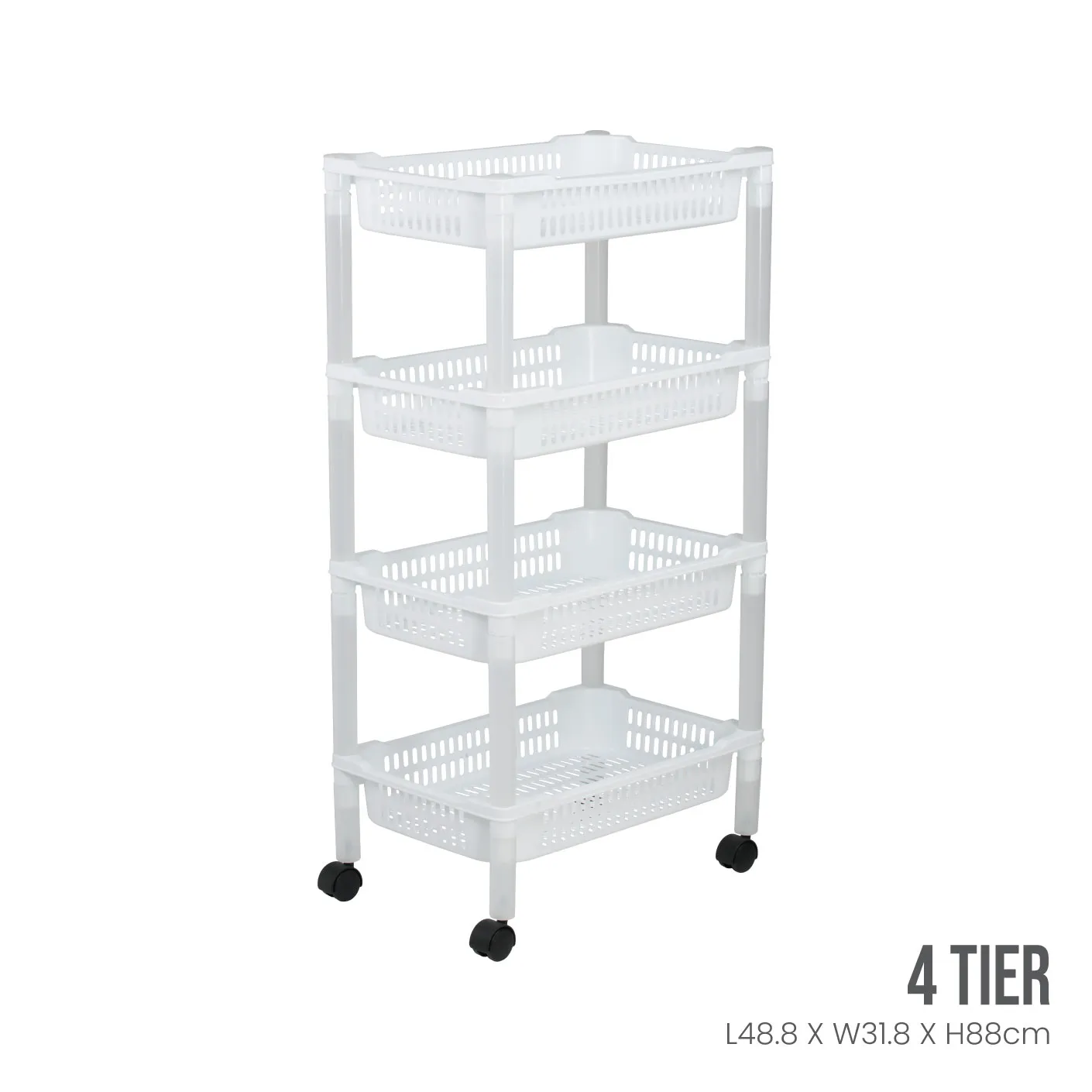 4 TIER BASKET TROLLEY (884-4)