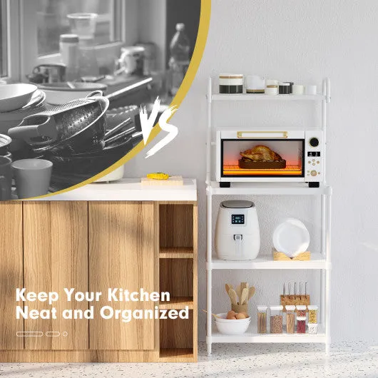 4-Tier Kitchen Storage Baker Microwave Oven Rack Shelves-White