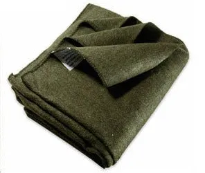 4lb Wool Blanket Olive Drab Green Warm Army Style Military Emergency Survival Camping