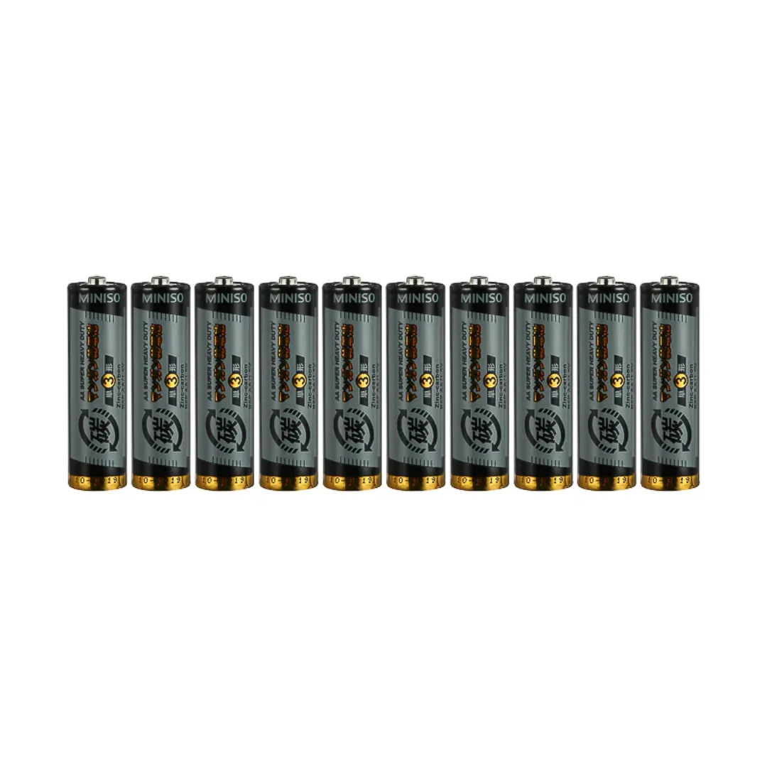 AA Carbon-zinc Battery, 10 Pack(Black)
