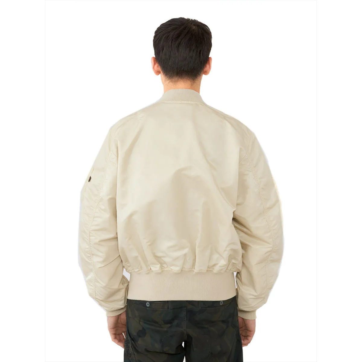 Alpha Industries Men's Vintage White L-2B Loose Flight Jacket