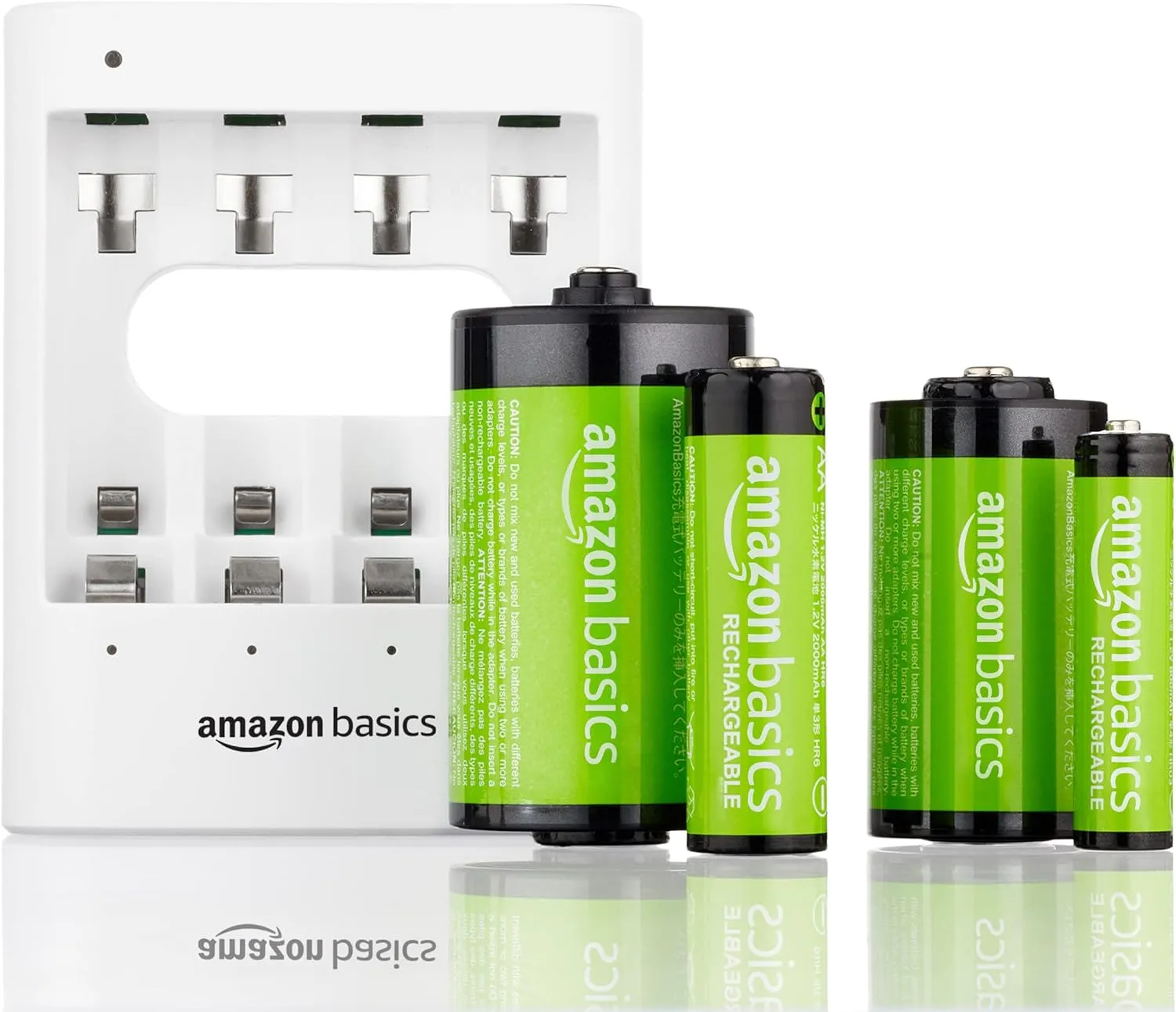 Amazon Basics 8-Pack Rechargeable AA NiMH Batteries, 2000 mAh, Recharge up to 1000x Times, Pre-Charged