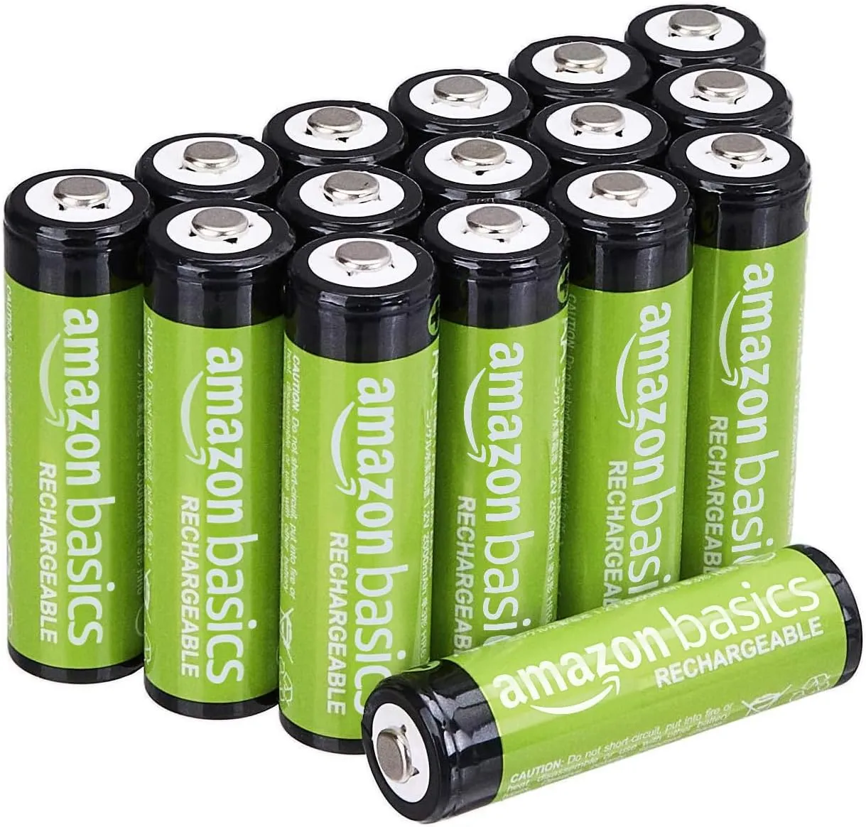 Amazon Basics 8-Pack Rechargeable AA NiMH Batteries, 2000 mAh, Recharge up to 1000x Times, Pre-Charged