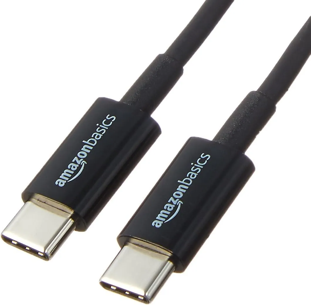 Amazon Basics USB-C to USB-C 2.0 Fast Charger Cable, 480Mbps Speed, USB-IF Certified, for Apple iPhone 15, iPad, Samsung Galaxy, Tablets, Laptops, 6 Foot, White