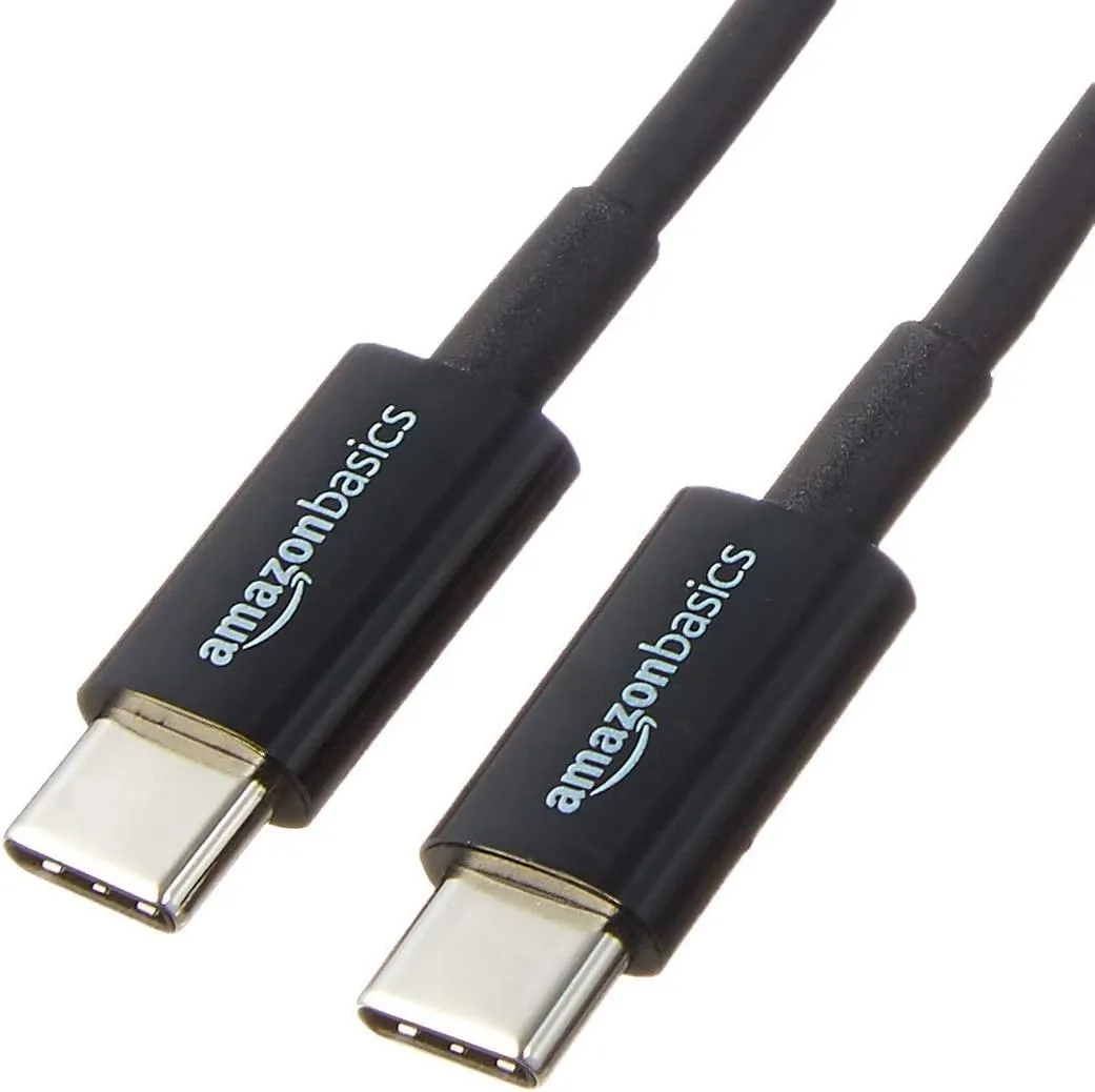 Amazon Basics USB-C to USB-C 2.0 Fast Charger Cable, 480Mbps Speed, USB-IF Certified, for Apple iPhone 15, iPad, Samsung Galaxy, Tablets, Laptops, 6 Foot, White
