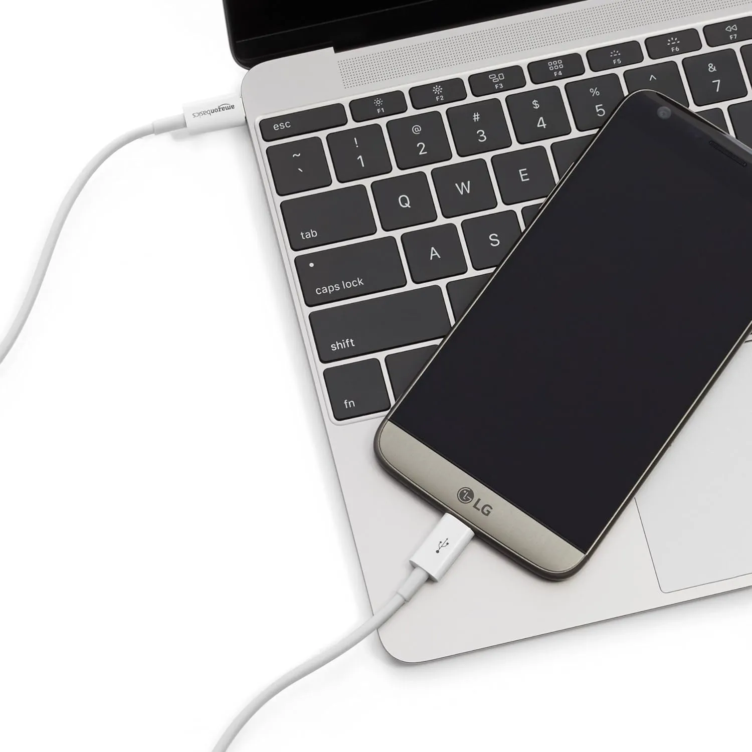 Amazon Basics USB-C to USB-C 2.0 Fast Charger Cable, 480Mbps Speed, USB-IF Certified, for Apple iPhone 15, iPad, Samsung Galaxy, Tablets, Laptops, 6 Foot, White