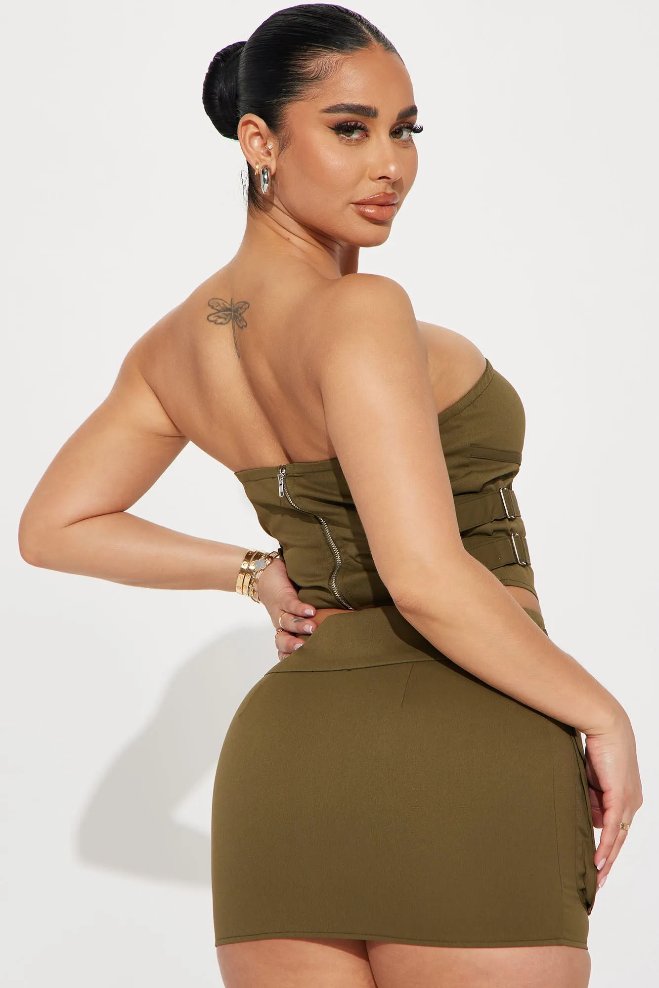 An Instant Classic Skirt Set - Olive