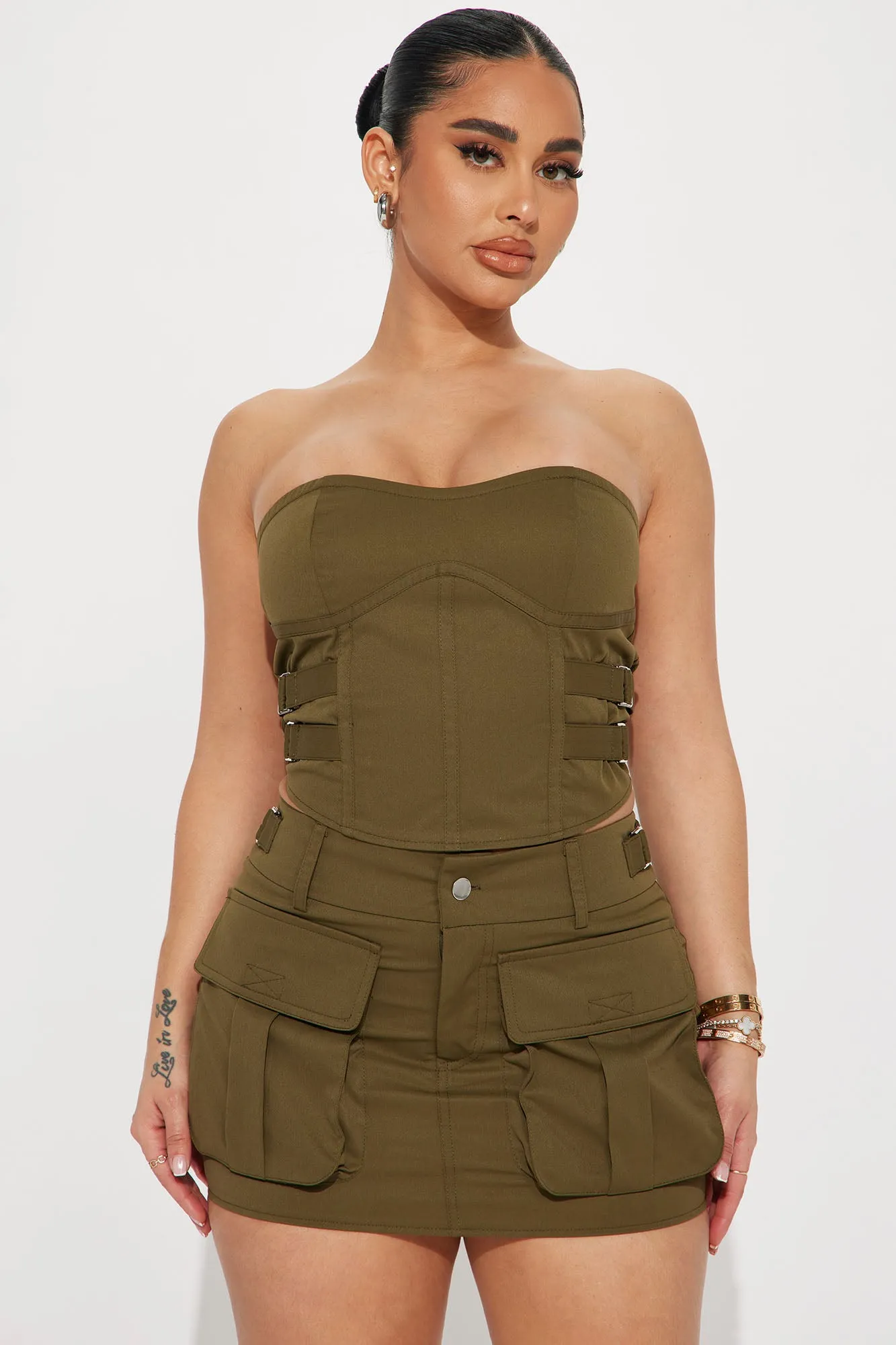 An Instant Classic Skirt Set - Olive