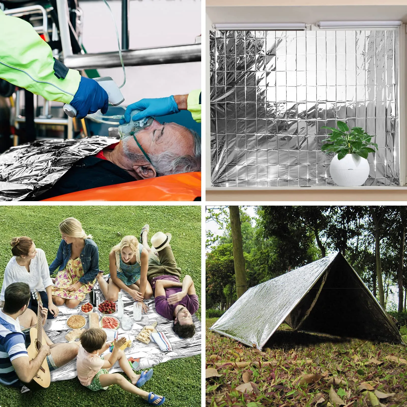 ANCwear Emergency Blankets Pack-6,Foil Mylar Thermal Blankets Space Blanket 52"x82" for Outdoors,Hiking,Survival,or First Aid King (U.K. Standard) 6_silver