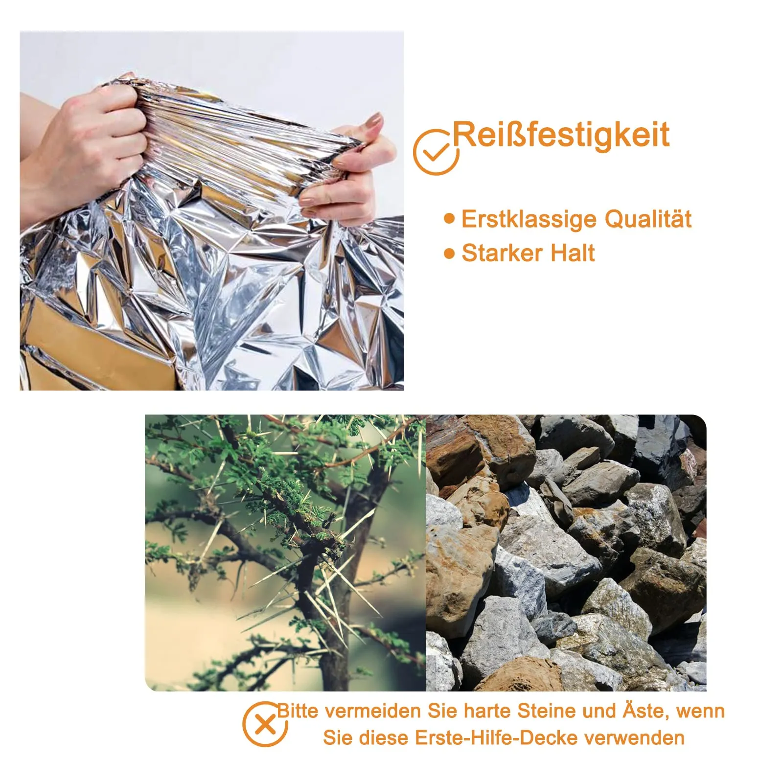 ANCwear Emergency Blankets Pack-6,Foil Mylar Thermal Blankets Space Blanket 52"x82" for Outdoors,Hiking,Survival,or First Aid King (U.K. Standard) 6_silver