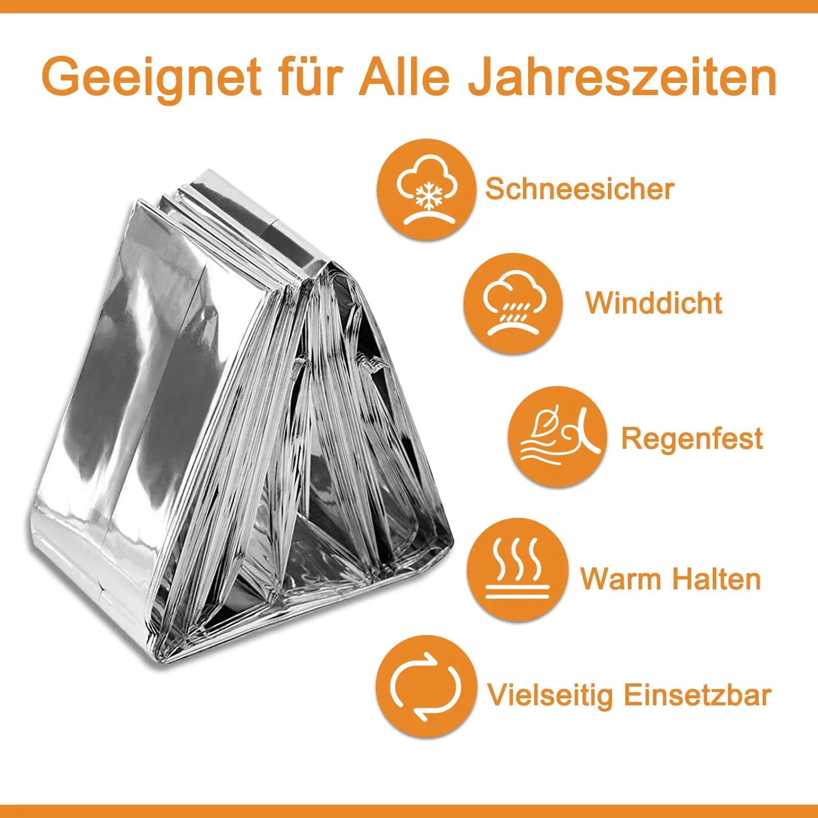ANCwear Emergency Blankets Pack-6,Foil Mylar Thermal Blankets Space Blanket 52"x82" for Outdoors,Hiking,Survival,or First Aid King (U.K. Standard) 6_silver