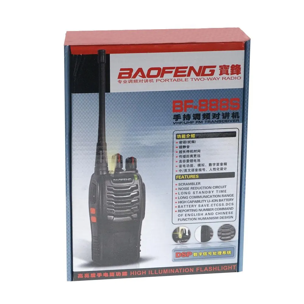 Baofeng 5W 6 Pcs Walkie Talkies BF-888S Handheld Two Way Radios Battery with Charger 2-4 KM