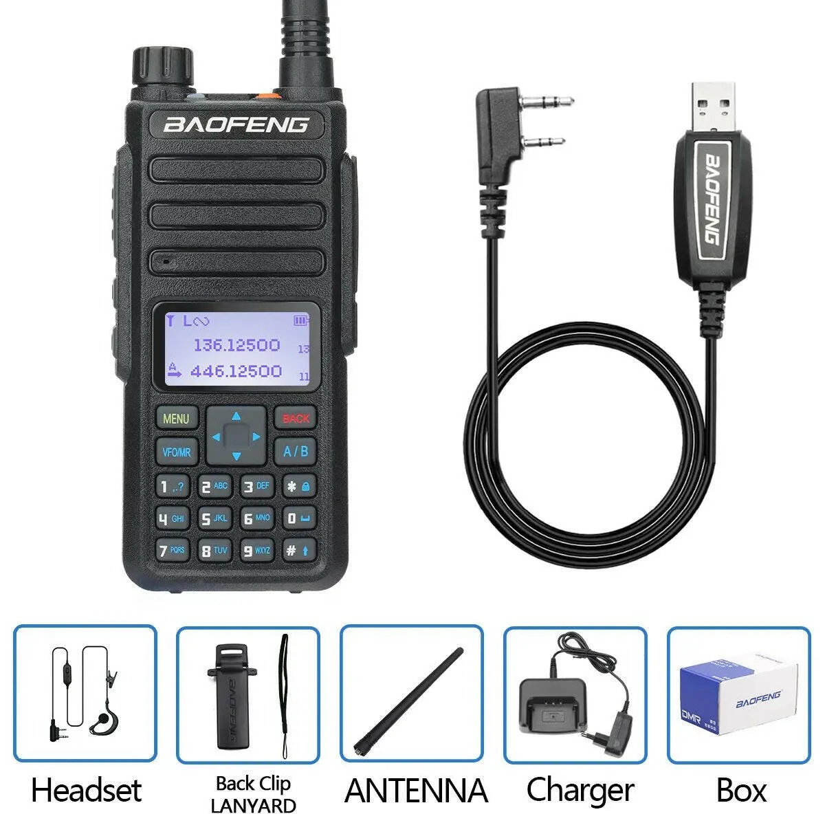 Baofeng DR-1801 Long Range Dual Band DMR Digital/Analog Walkie Talkie Tier 1&2 tier II Dual Time Slot Upgrade Of DM-1801 Radio
