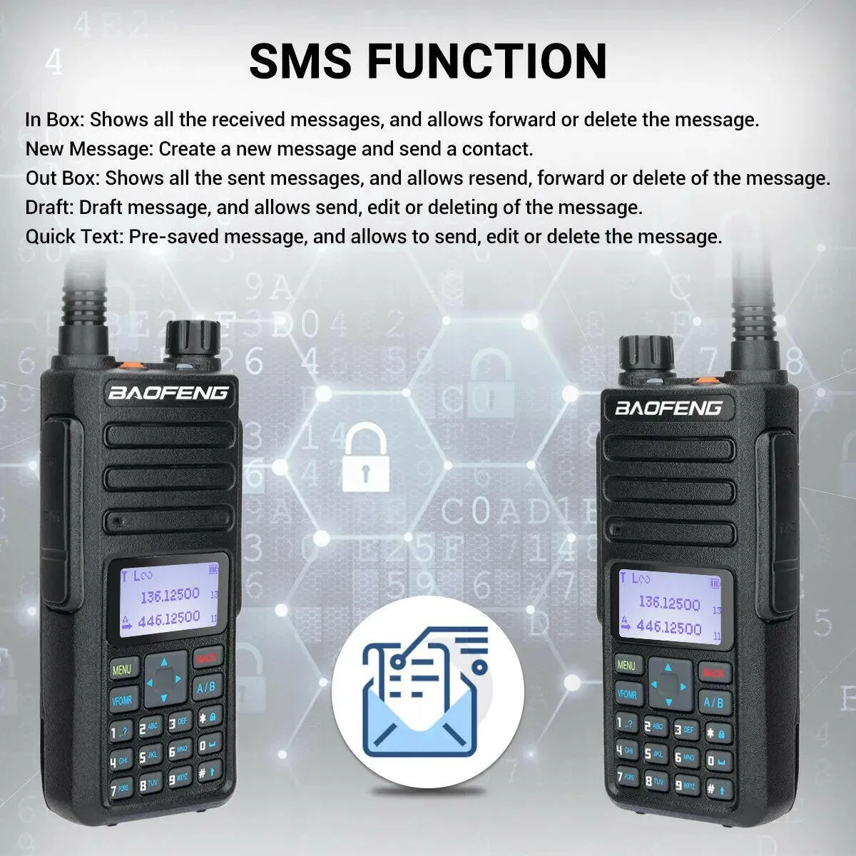 Baofeng DR-1801 Long Range Dual Band DMR Digital/Analog Walkie Talkie Tier 1&2 tier II Dual Time Slot Upgrade Of DM-1801 Radio