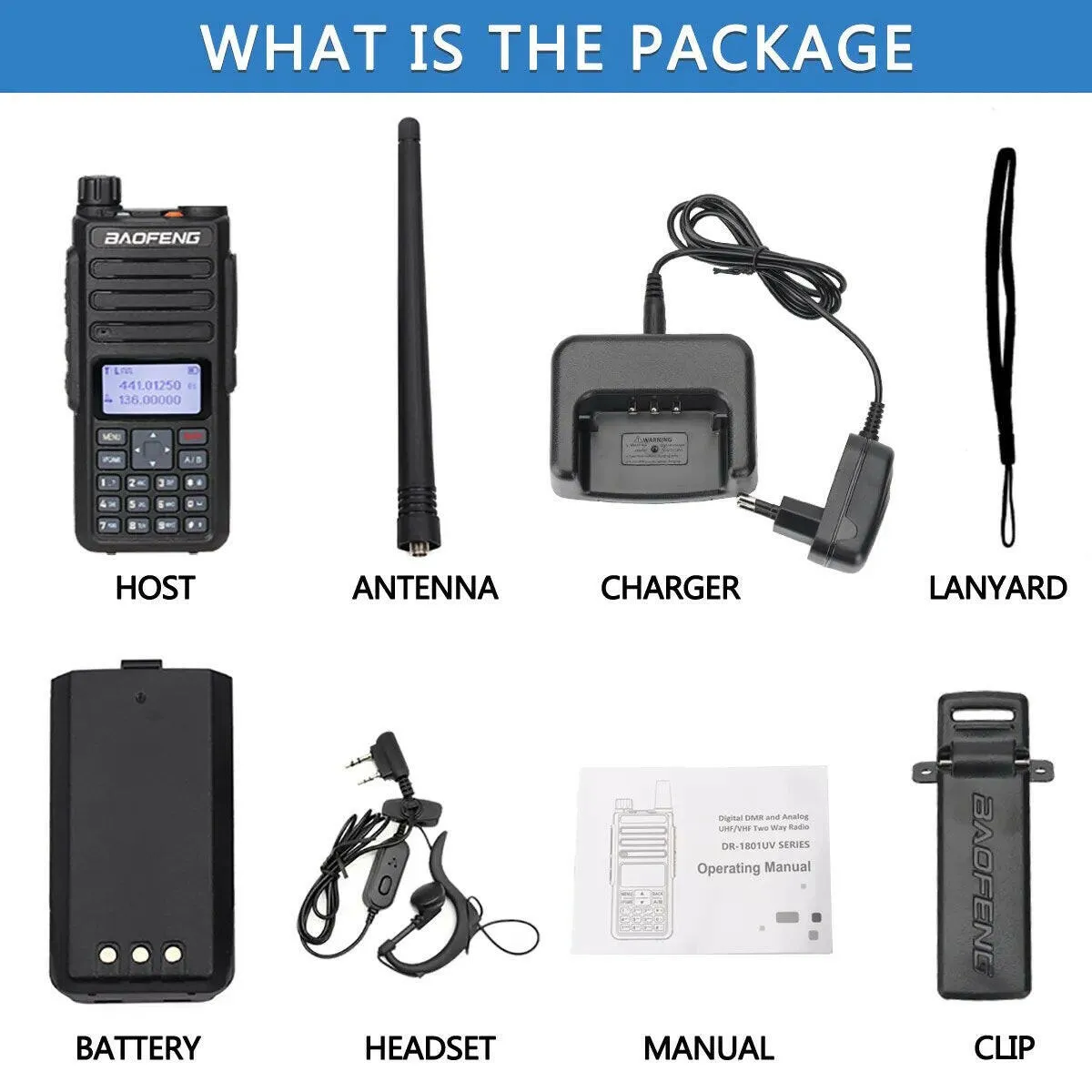 Baofeng DR-1801 Long Range Dual Band DMR Digital/Analog Walkie Talkie Tier 1&2 tier II Dual Time Slot Upgrade Of DM-1801 Radio