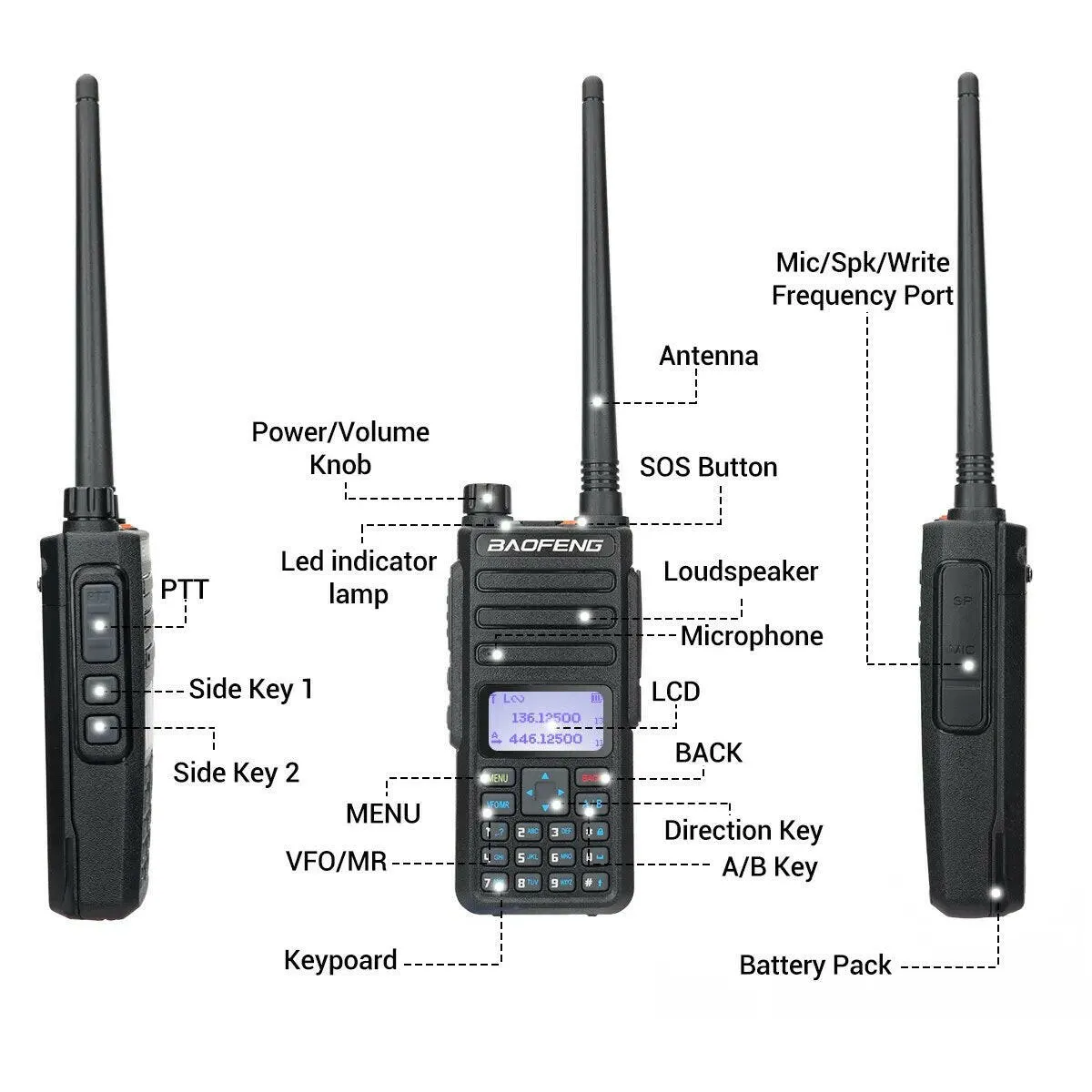 Baofeng DR-1801 Long Range Dual Band DMR Digital/Analog Walkie Talkie Tier 1&2 tier II Dual Time Slot Upgrade Of DM-1801 Radio