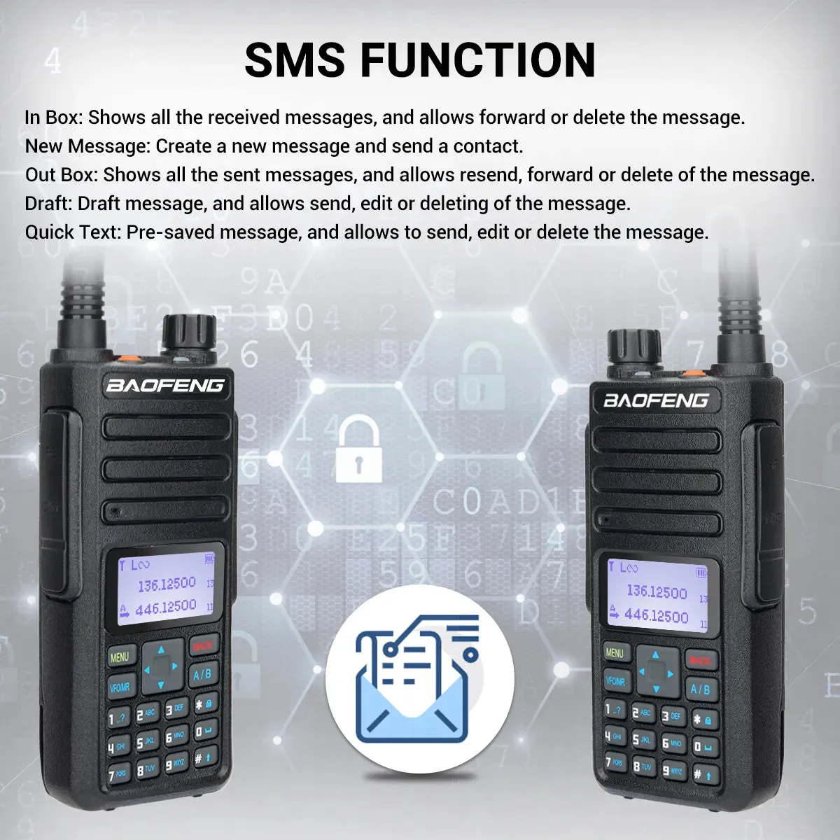 Baofeng DR-1801 Long Range Dual Band DMR Digital/Analog Walkie Talkie Tier 1&2 tier II Dual Time Slot Upgrade Of DM-1801 Radio