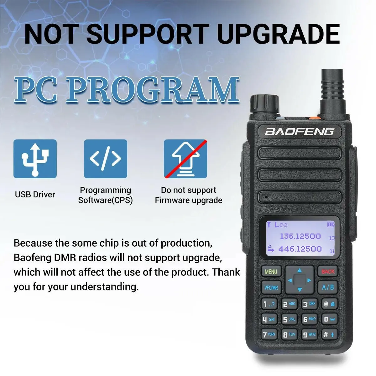 Baofeng DR-1801 Long Range Dual Band DMR Digital/Analog Walkie Talkie Tier 1&2 tier II Dual Time Slot Upgrade Of DM-1801 Radio