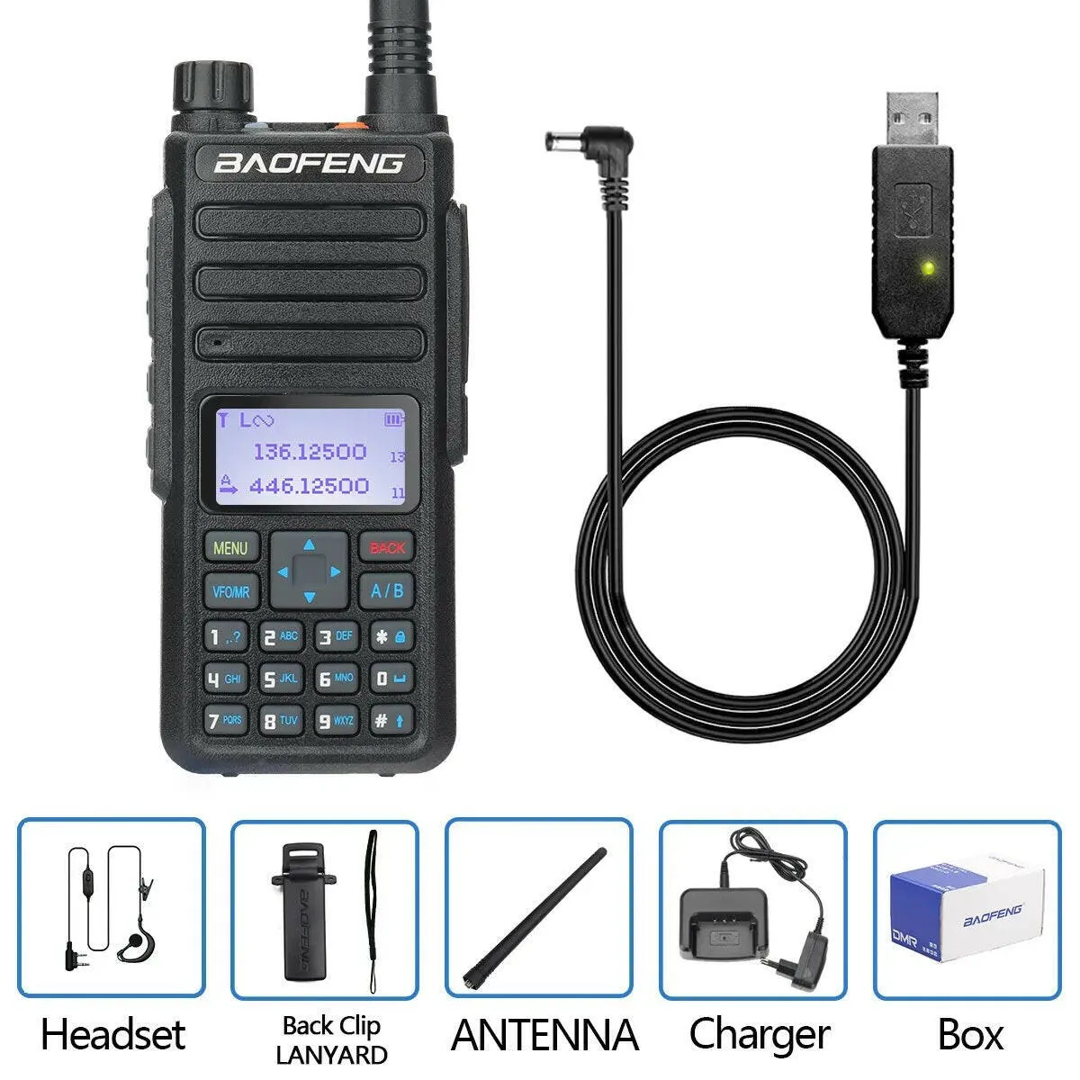 Baofeng DR-1801 Long Range Dual Band DMR Digital/Analog Walkie Talkie Tier 1&2 tier II Dual Time Slot Upgrade Of DM-1801 Radio