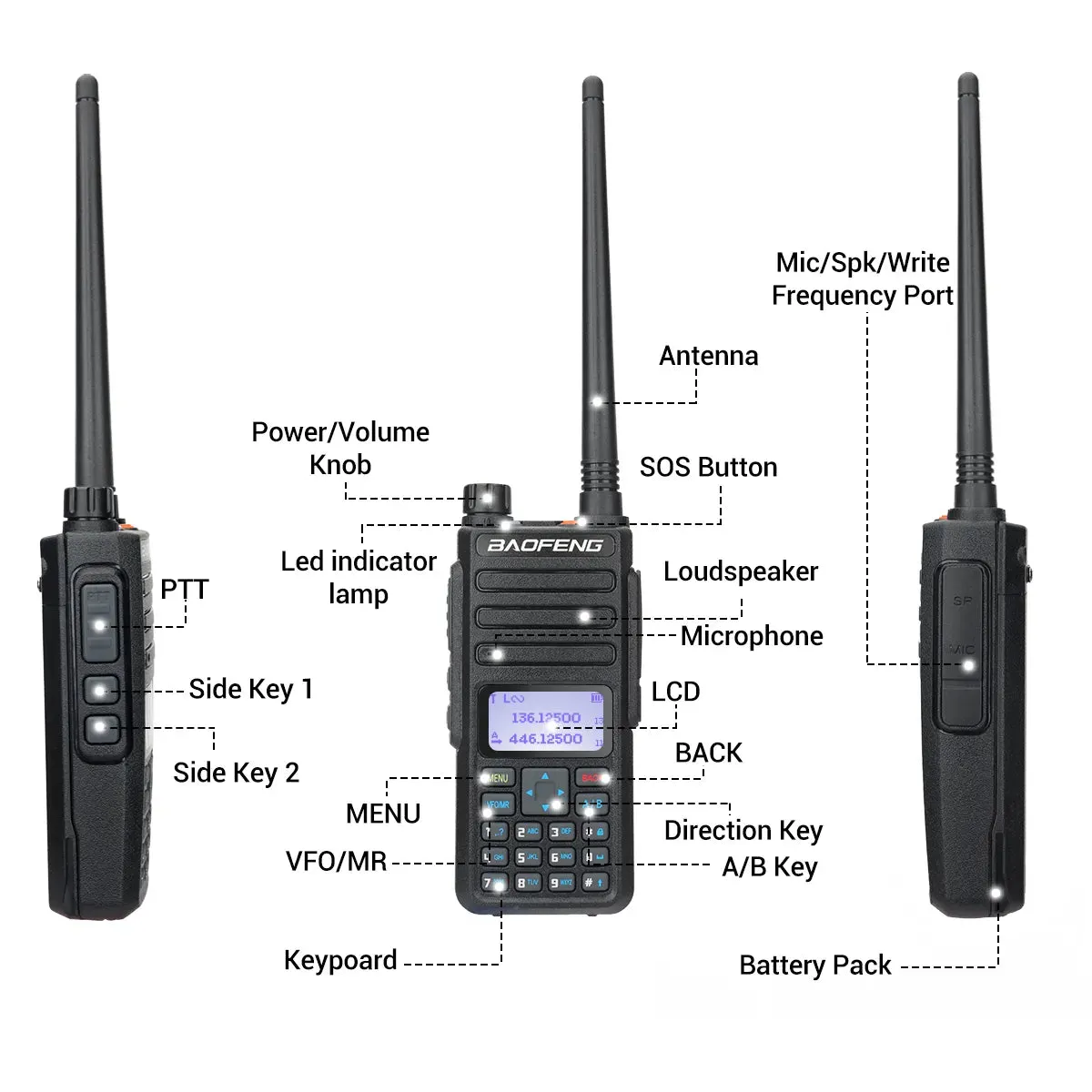 Baofeng DR-1801 Long Range Dual Band DMR Digital/Analog Walkie Talkie Tier 1&2 tier II Dual Time Slot Upgrade Of DM-1801 Radio