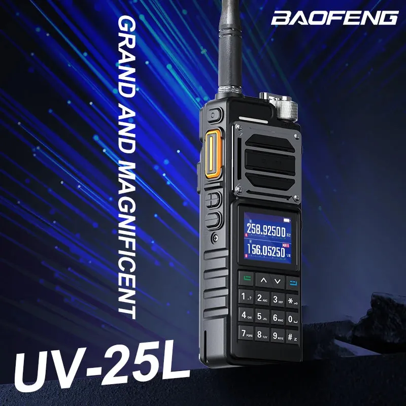 BAOFENG UV-25L Ham Radio High Powerful Tactical Walkie Talkie 50KM Four-Band Type-C 999Channel Two Way Radio BAOFENG NEW Upgrade