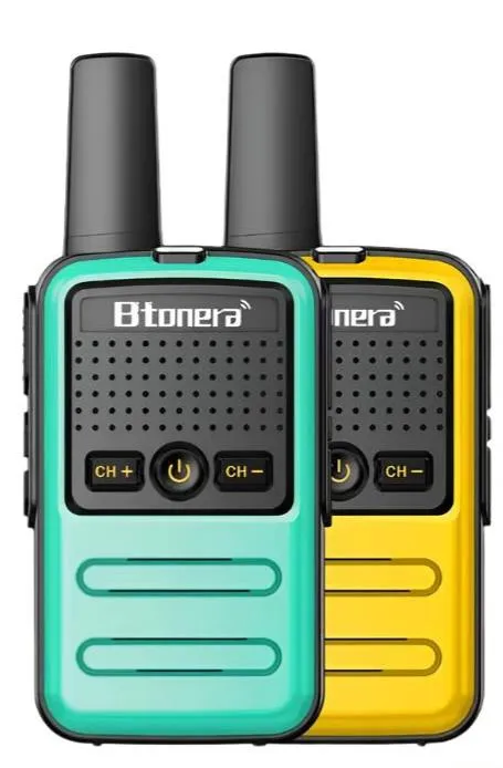 Btoera 2 Pcs Mini Walkie Talkie PMR 446 Portable Two-way Radio Ht PTT Walkie-talkies 5W 16CH UHF 400-470MHz Portable Radio for