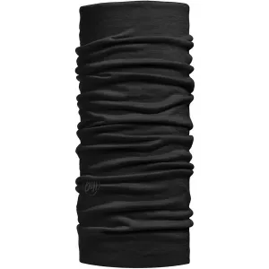 Buff Lightweight Merino Wool Solid Tubular Neck Gaiter - Black