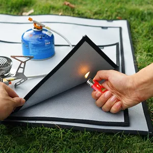 Camping Fireproof Grill Mat Cloth Flame Retardant Heat Insulation Pad Fire Pit Ember Outdoor