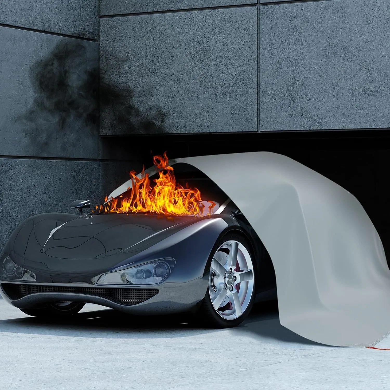 Car Fire Blanket-20Ft X 30Ft, Large Fireproof Blanket Fire Extinguisher Blanket for Electric/Fuel Vehicle Accidents,