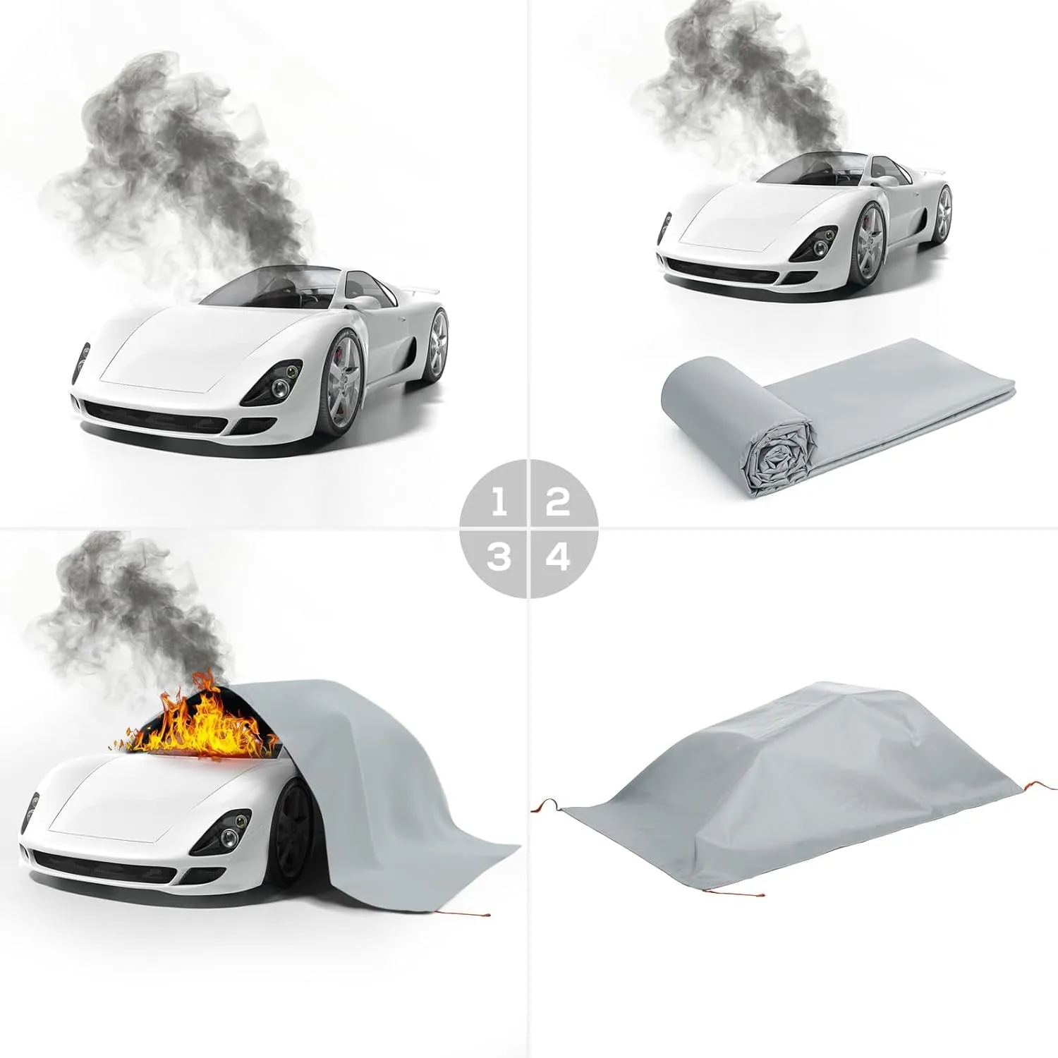 Car Fire Blanket-20Ft X 30Ft, Large Fireproof Blanket Fire Extinguisher Blanket for Electric/Fuel Vehicle Accidents,