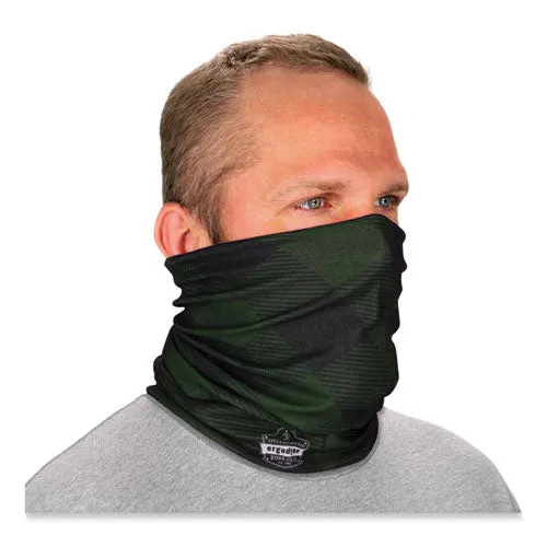 Chill-its 6485 Multi-band, Polyester, One Size Fits Most, Green Buffalo Plaid, Ships In 1-3 Business Days
