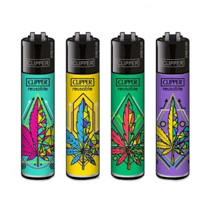 Clipper Lighter - Geometric Leaves 2