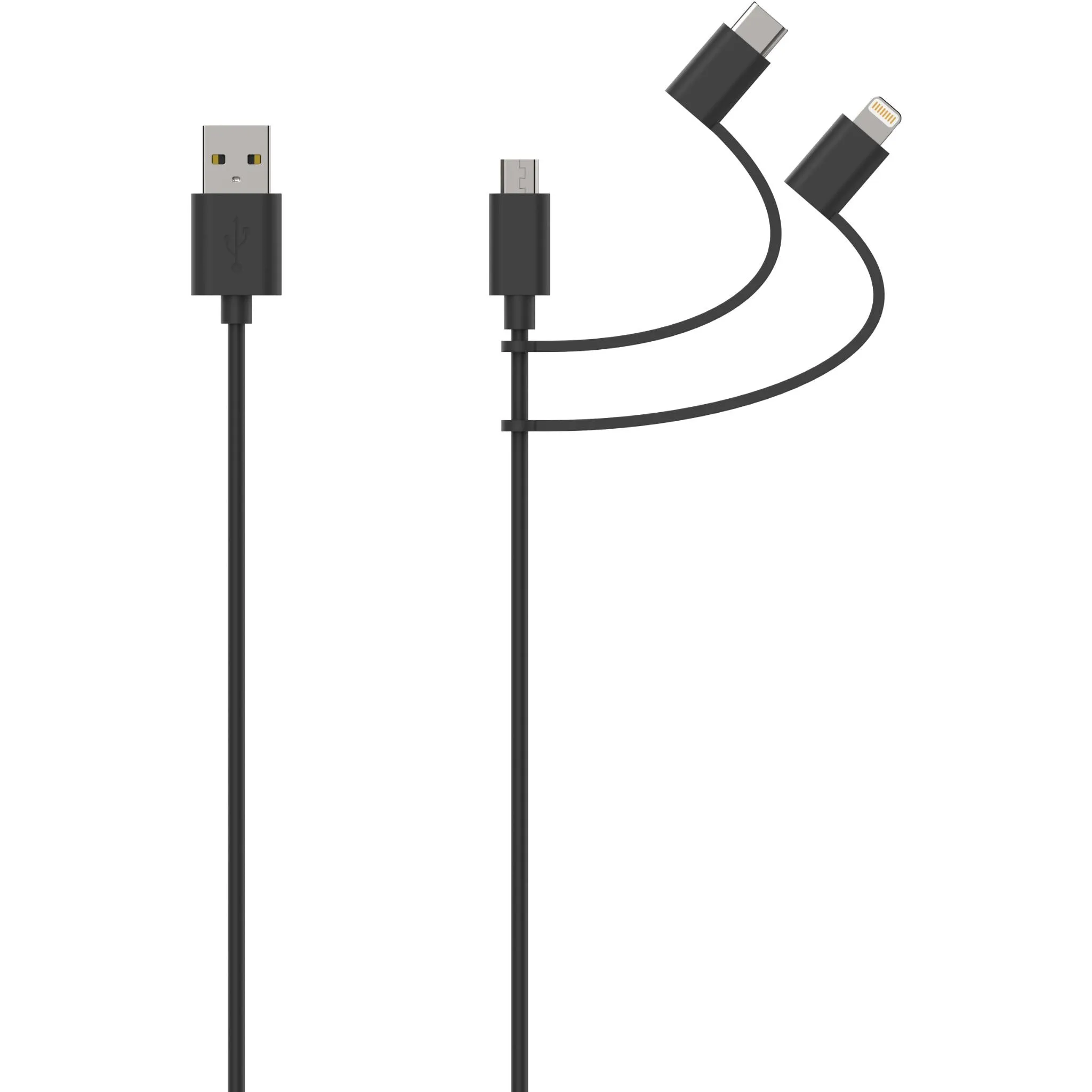 Cygnett Charge & Connect 3-in-1 Cable 1.2m (Black)
