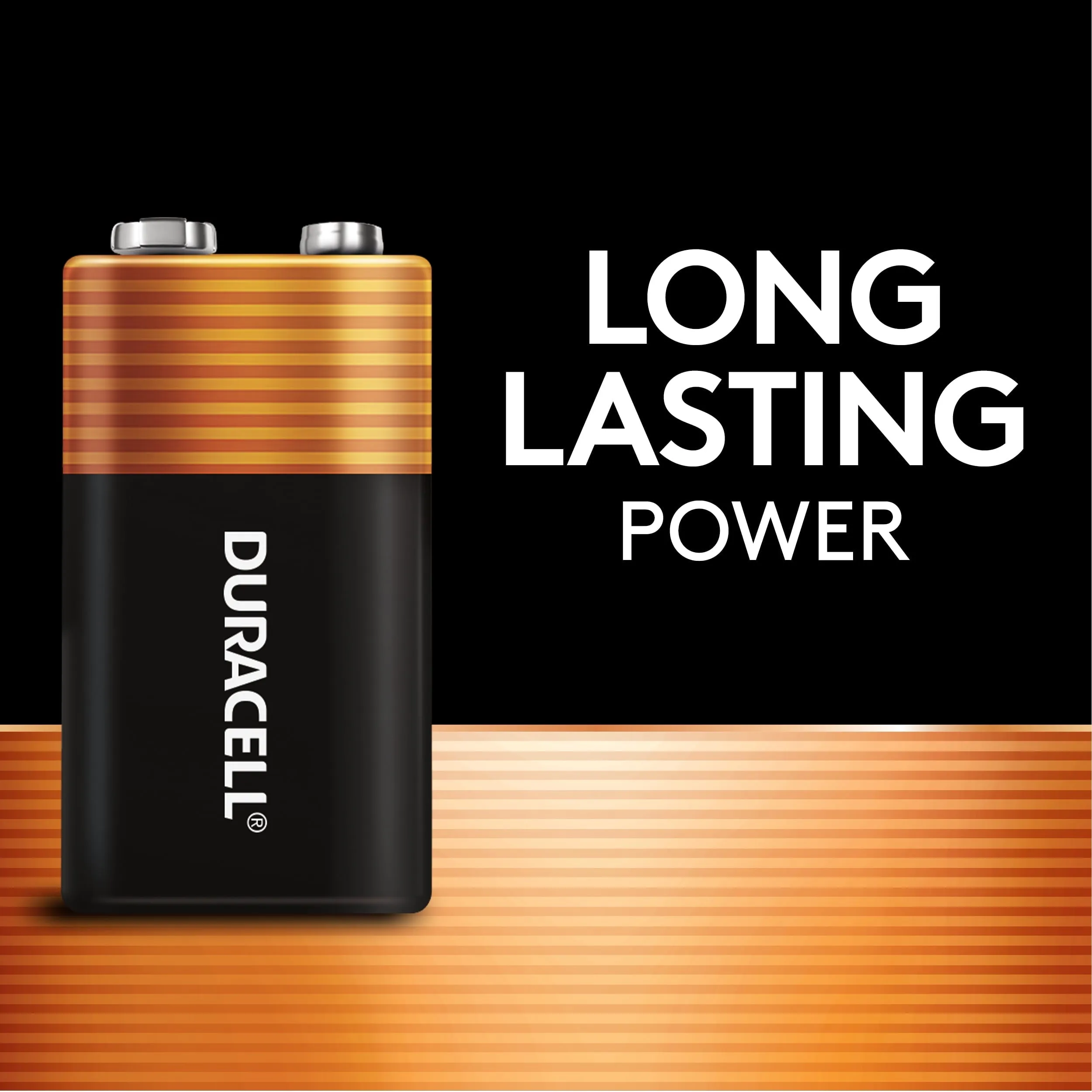 Duracell Coppertop 9V Battery, Long Lasting Batteries, 4 Pack