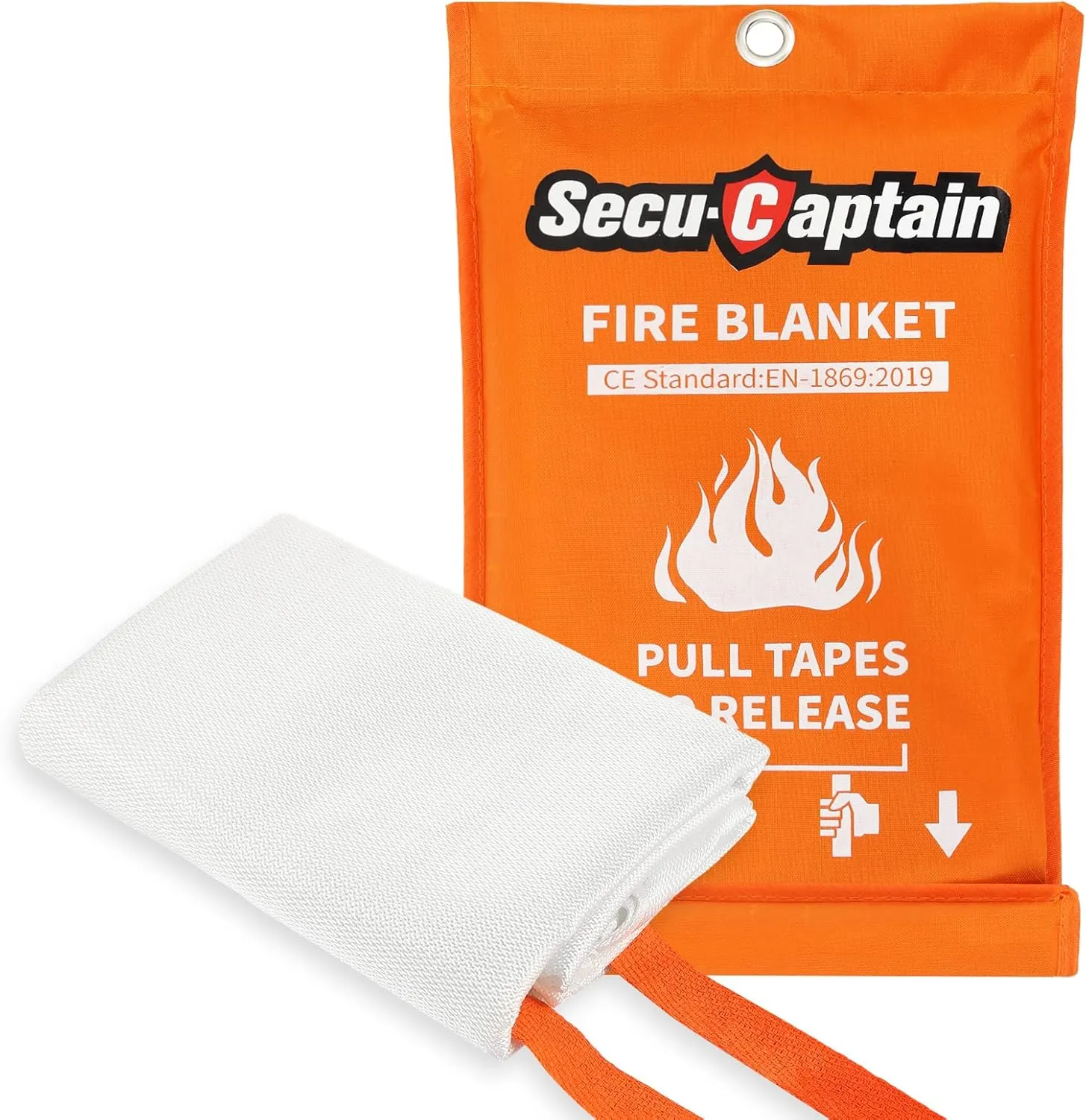 Emergency Fire Blanket for Home and Kitchen - 2 Pack 40"x40" Flame Suppression Fiberglass Fire Blankets for House Camping Car Office Warehouse Emergency Survival Safety