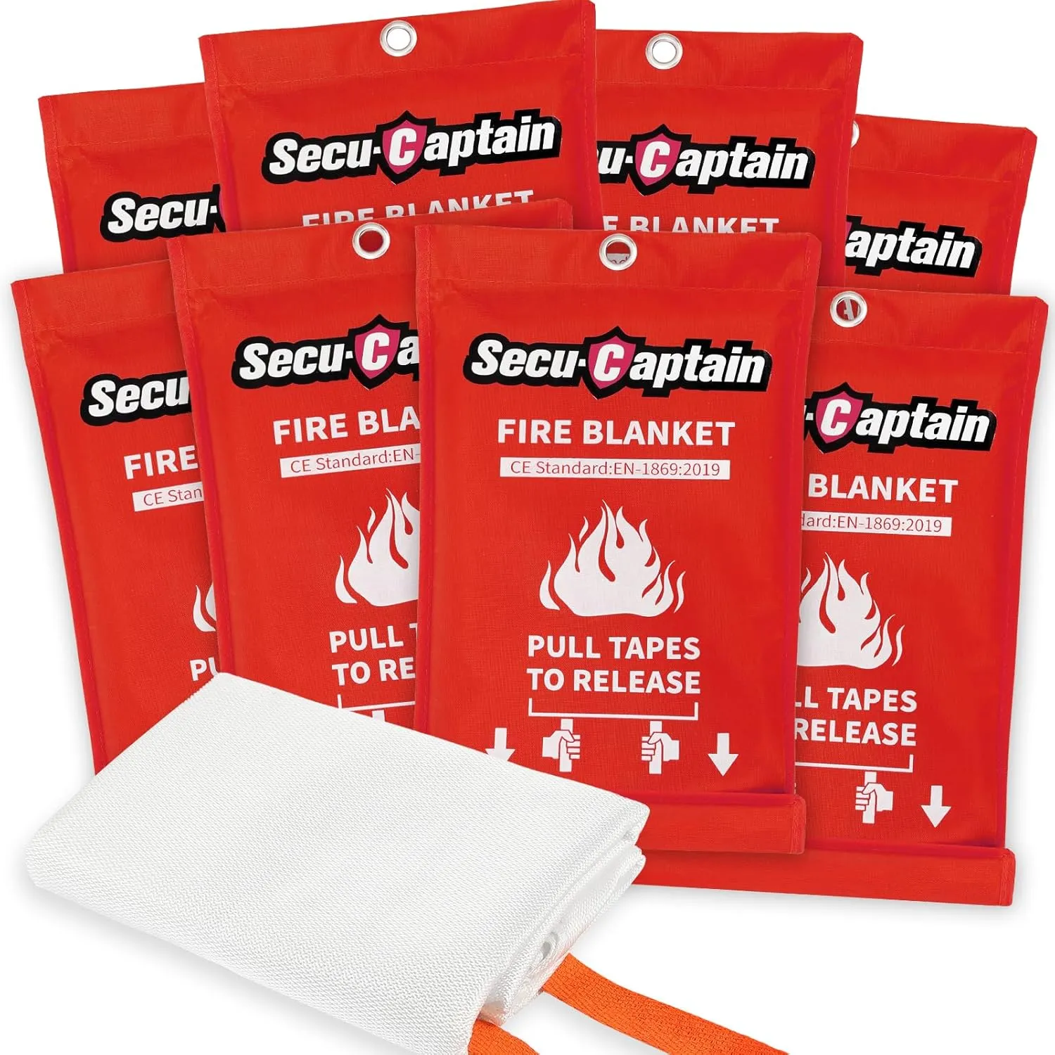 Emergency Fire Blanket for Home and Kitchen - 2 Pack 40"x40" Flame Suppression Fiberglass Fire Blankets for House Camping Car Office Warehouse Emergency Survival Safety
