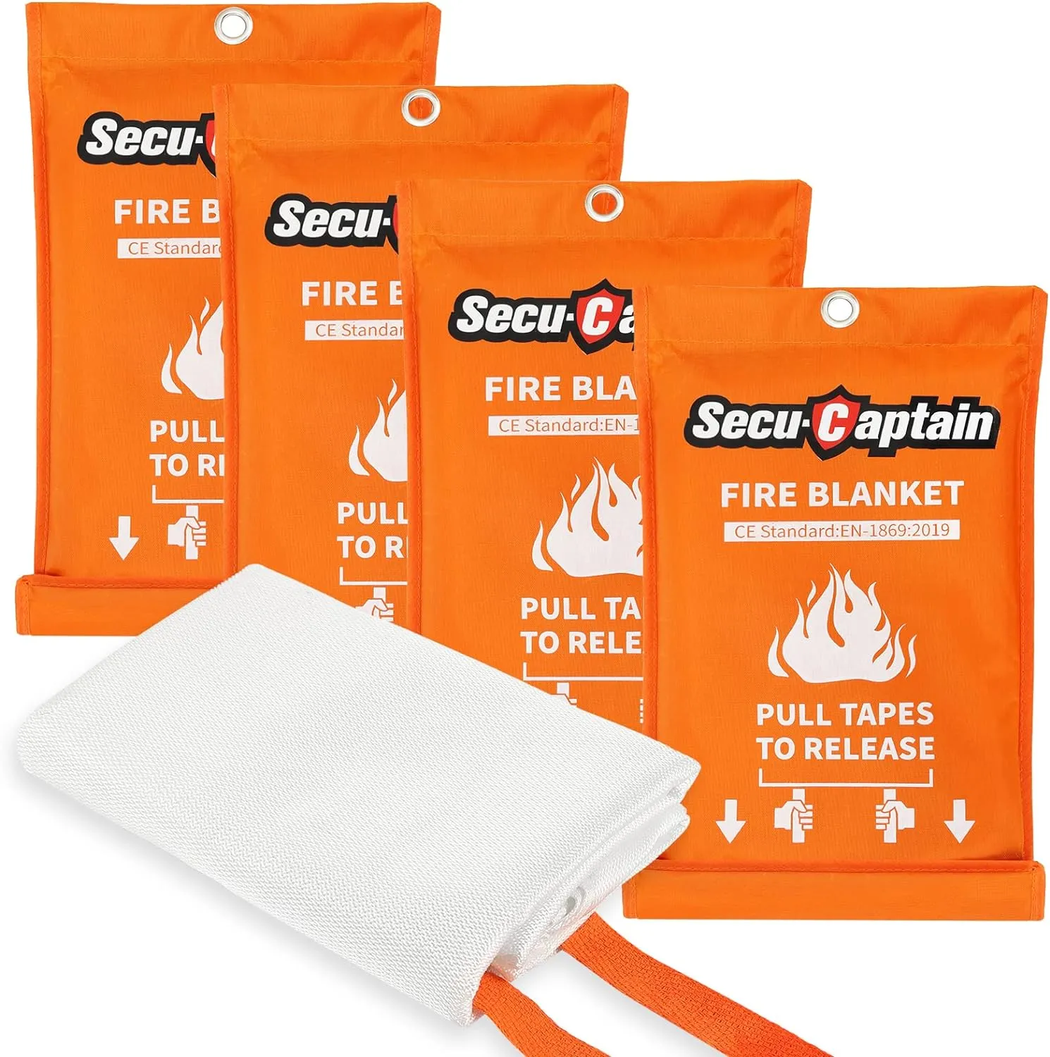 Emergency Fire Blanket for Home and Kitchen - 2 Pack 40"x40" Flame Suppression Fiberglass Fire Blankets for House Camping Car Office Warehouse Emergency Survival Safety