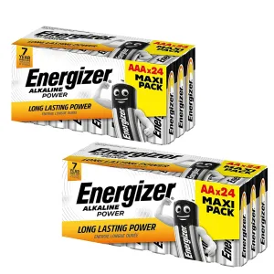 Energizer AA Alkaline Batteries Long Lasting AAA Battery Power Pack of 24 (Family Pack)