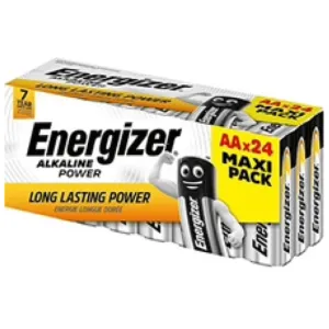 Energizer AA Alkaline Power Batteries, Pack of 24