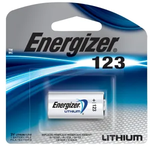 Energizer EL123AP EL123APBP Battery, 3 V Battery, 1500 mAh, Lithium, Manganese Dioxide :EA: QUANTITY: 1