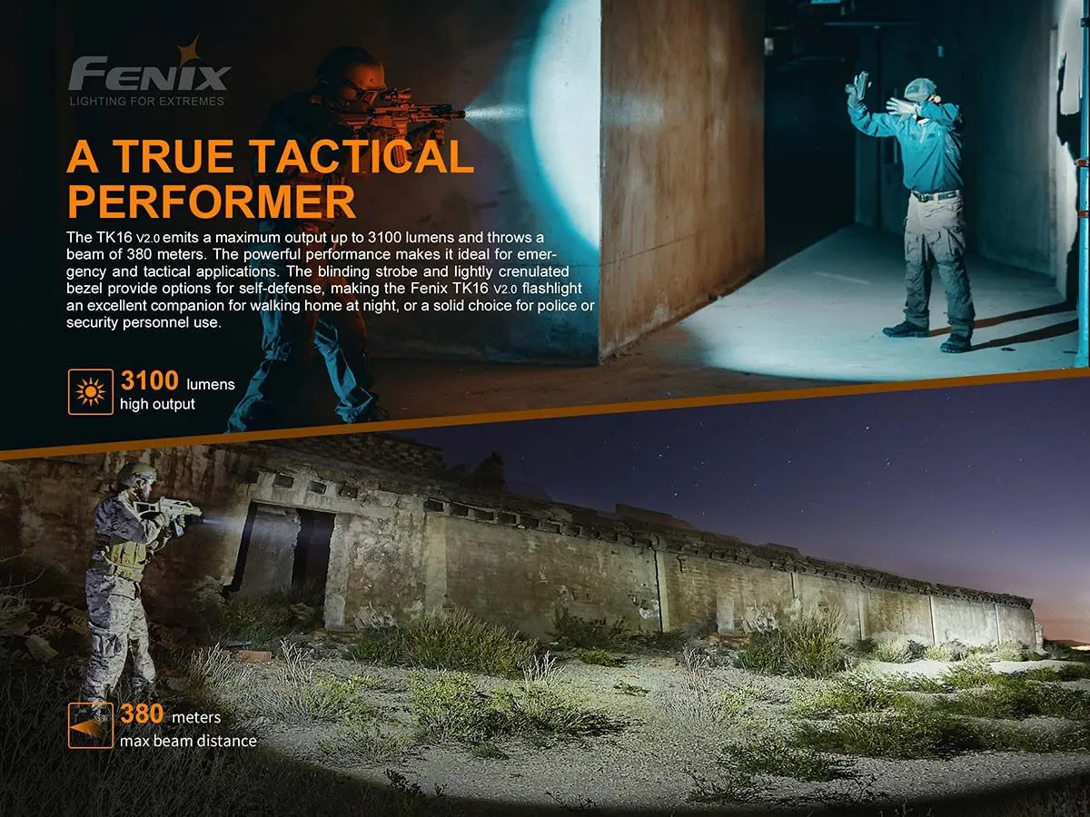 Fenix TK16 V2.0 Tactical Flashlight 3100 Lumens