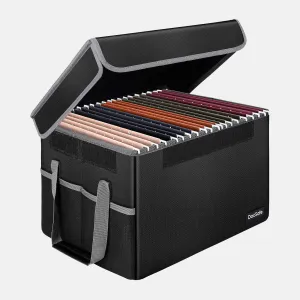 File Box Fireproof File Storage Organizer Box with Lid