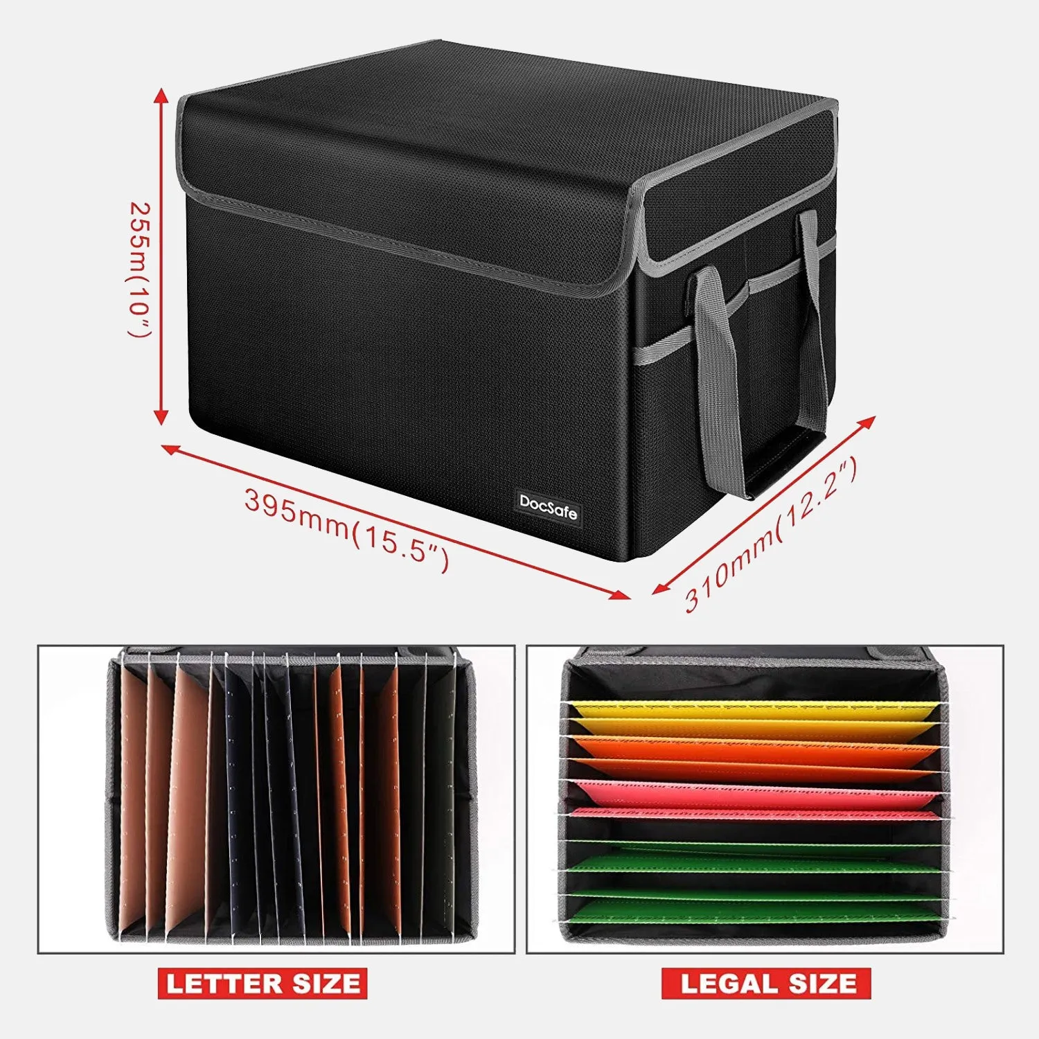 File Box Fireproof File Storage Organizer Box with Lid