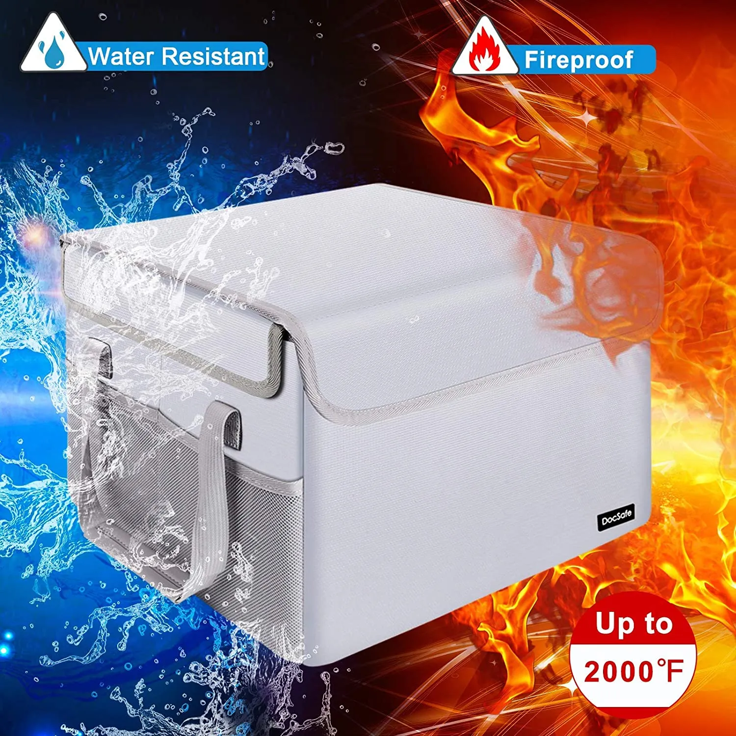 File Box Fireproof File Storage Organizer Box with Lid