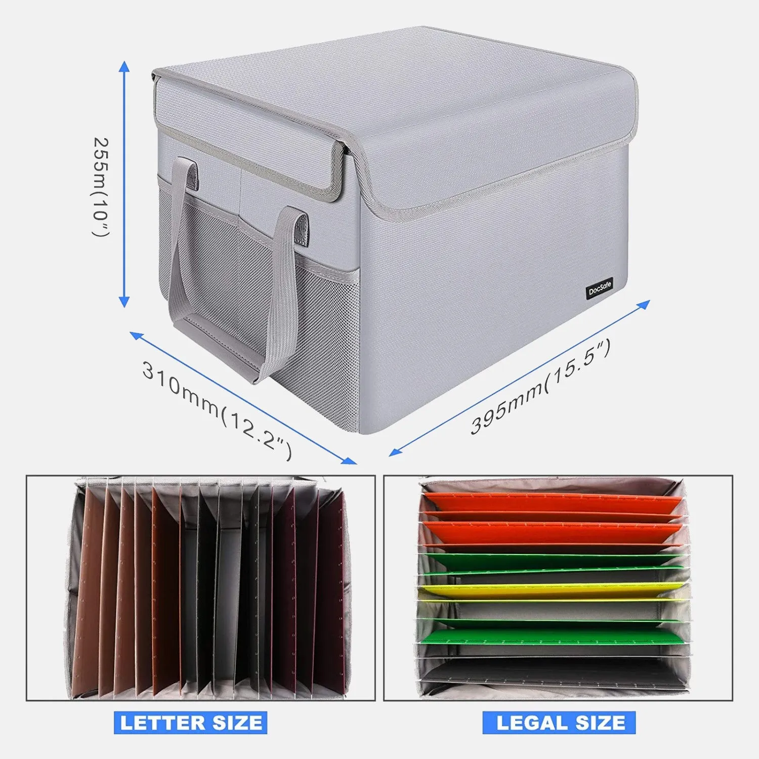 File Box Fireproof File Storage Organizer Box with Lid