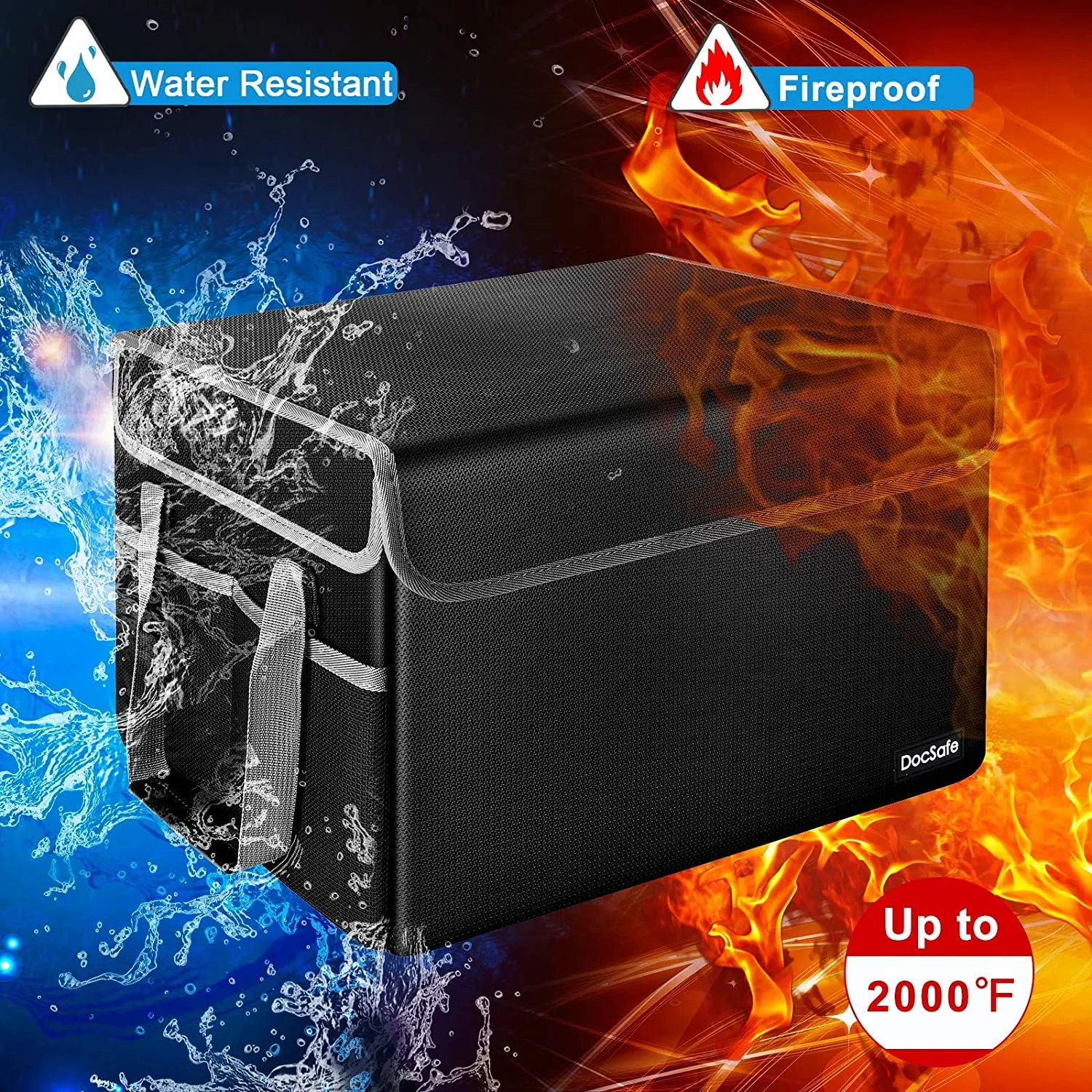 File Box Fireproof File Storage Organizer Box with Lid