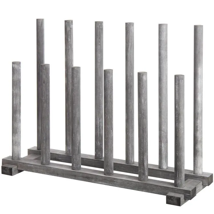 Gray Wood Boot Storage Rack, For 6 Pairs
